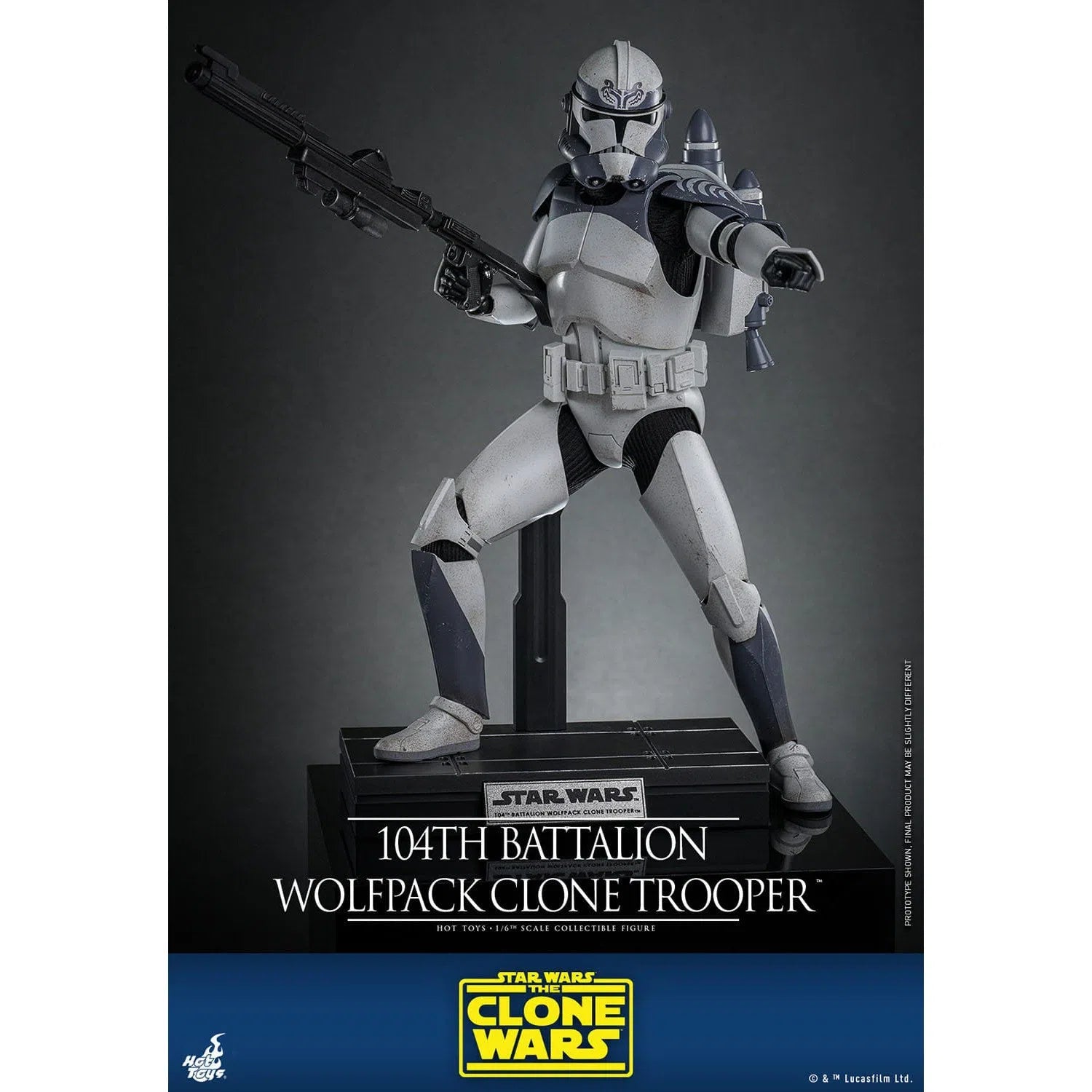 Star Wars: The Clone Wars: Battalion Wolfpack Clone Trooper: 1/6th - Hot Toys Action Figures