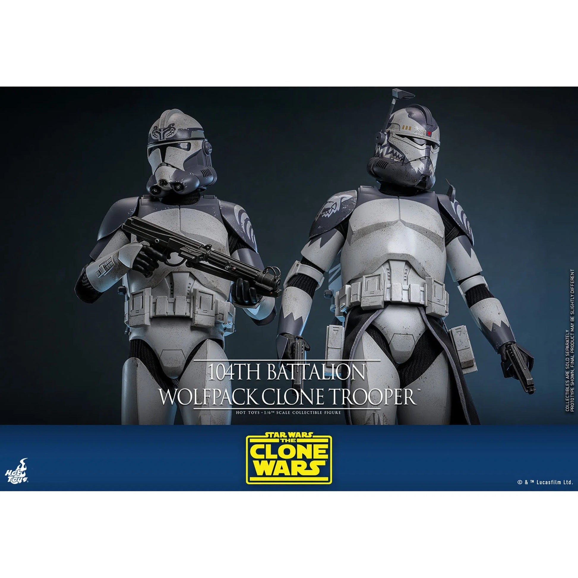 Star Wars: The Clone Wars: Battalion Wolfpack Clone Trooper: 1/6th - Hot Toys Action Figures