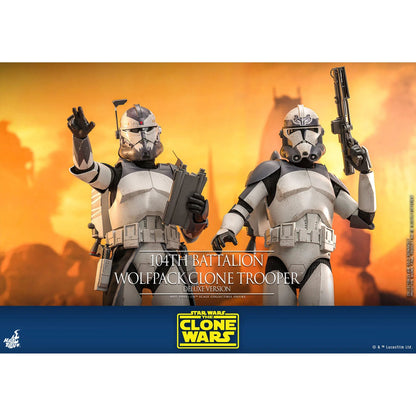 Star Wars: The Clone Wars: Battalion Wolfpack Clone Trooper: Deluxe Version: 1/6th - Hot Toys Action Figures