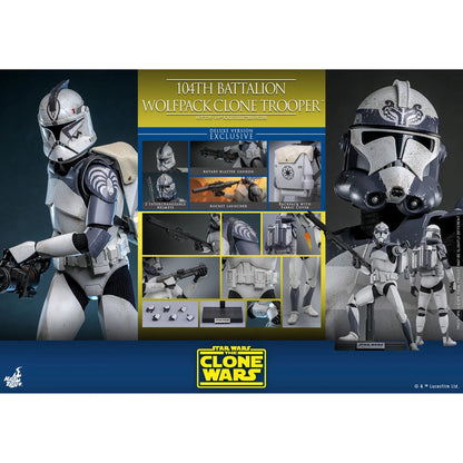 Star Wars: The Clone Wars: Battalion Wolfpack Clone Trooper: Deluxe Version: 1/6th - Hot Toys Action Figures