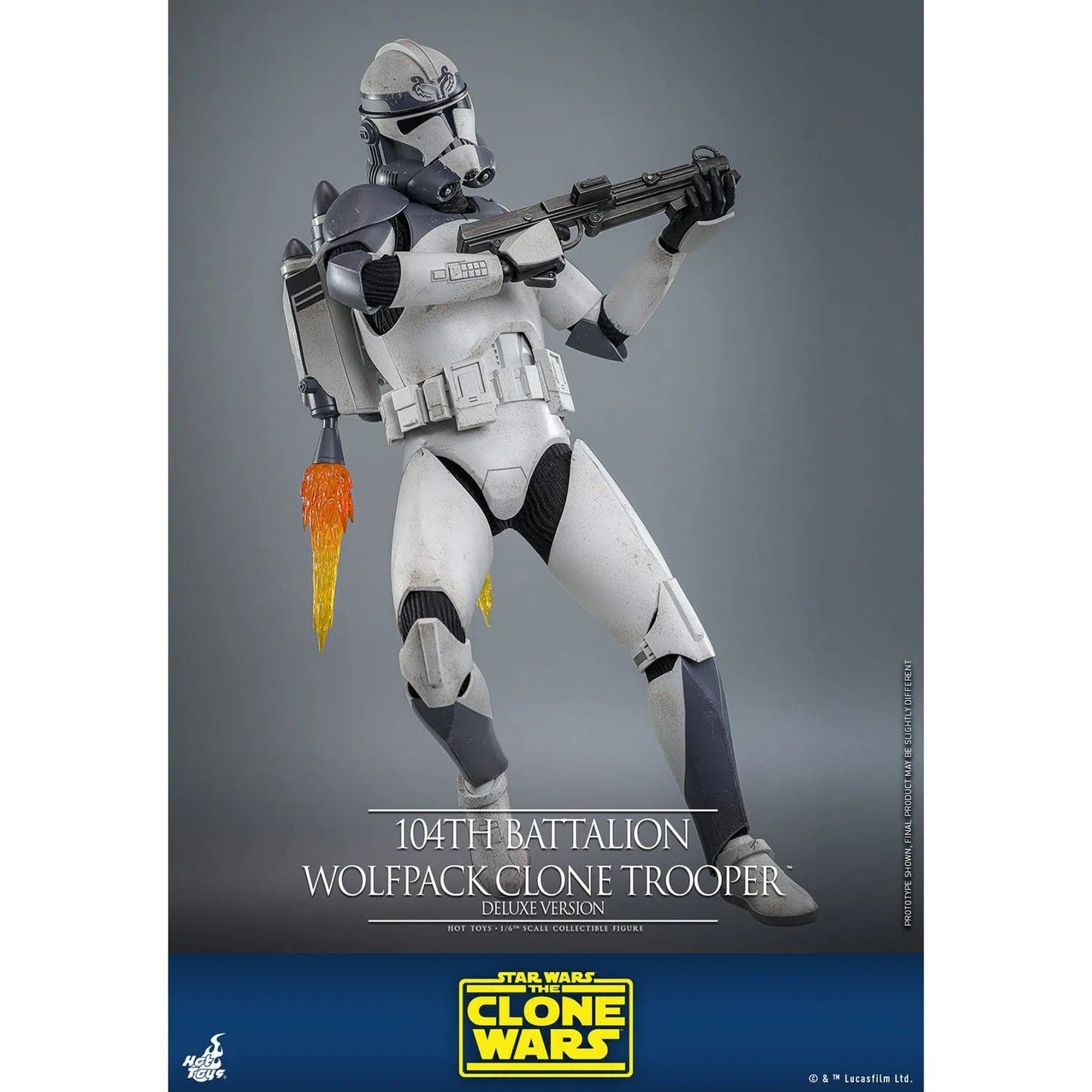 Star Wars: The Clone Wars: Battalion Wolfpack Clone Trooper: Deluxe Version: 1/6th - Hot Toys Action Figures