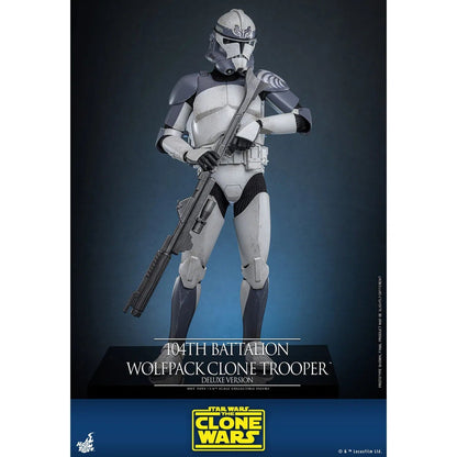 Star Wars: The Clone Wars: Battalion Wolfpack Clone Trooper: Deluxe Version: 1/6th - Hot Toys Action Figures