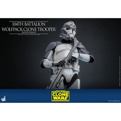 Star Wars: The Clone Wars: Battalion Wolfpack Clone Trooper: Deluxe Version: 1/6th Scale Action Figure - Hot Toys Action Figure