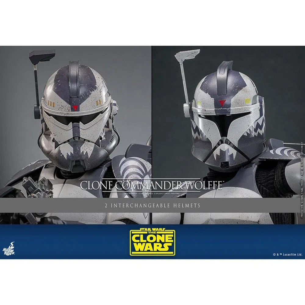 Star Wars: The Clone Wars: Clone Commander Wolffe: 1/6th - Hot Toys Action Figures
