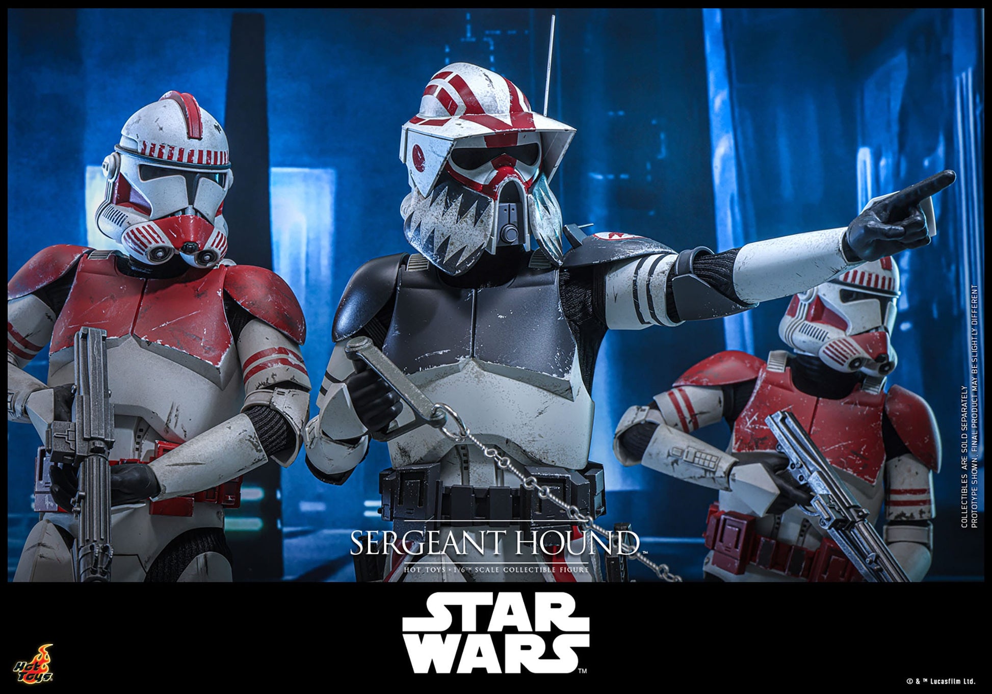 Star Wars: The Clone Wars: Sergeant Hound: 1/6th - Hot Toys Action Figures