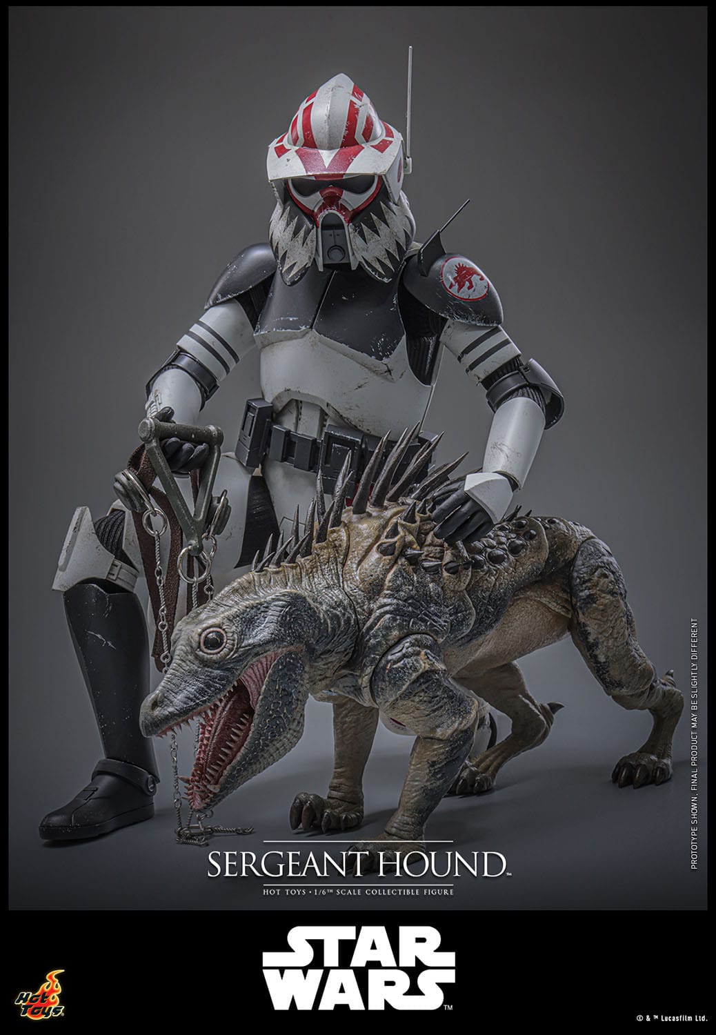 Star Wars: The Clone Wars: Sergeant Hound: 1/6th - Hot Toys Action Figures