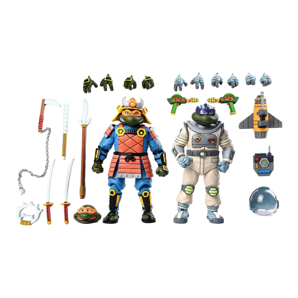 Teenage Mutant Ninja Turtles: Cartoon: Space Adventure & Samurai: 7 Inch Action Figures: 2 Pack