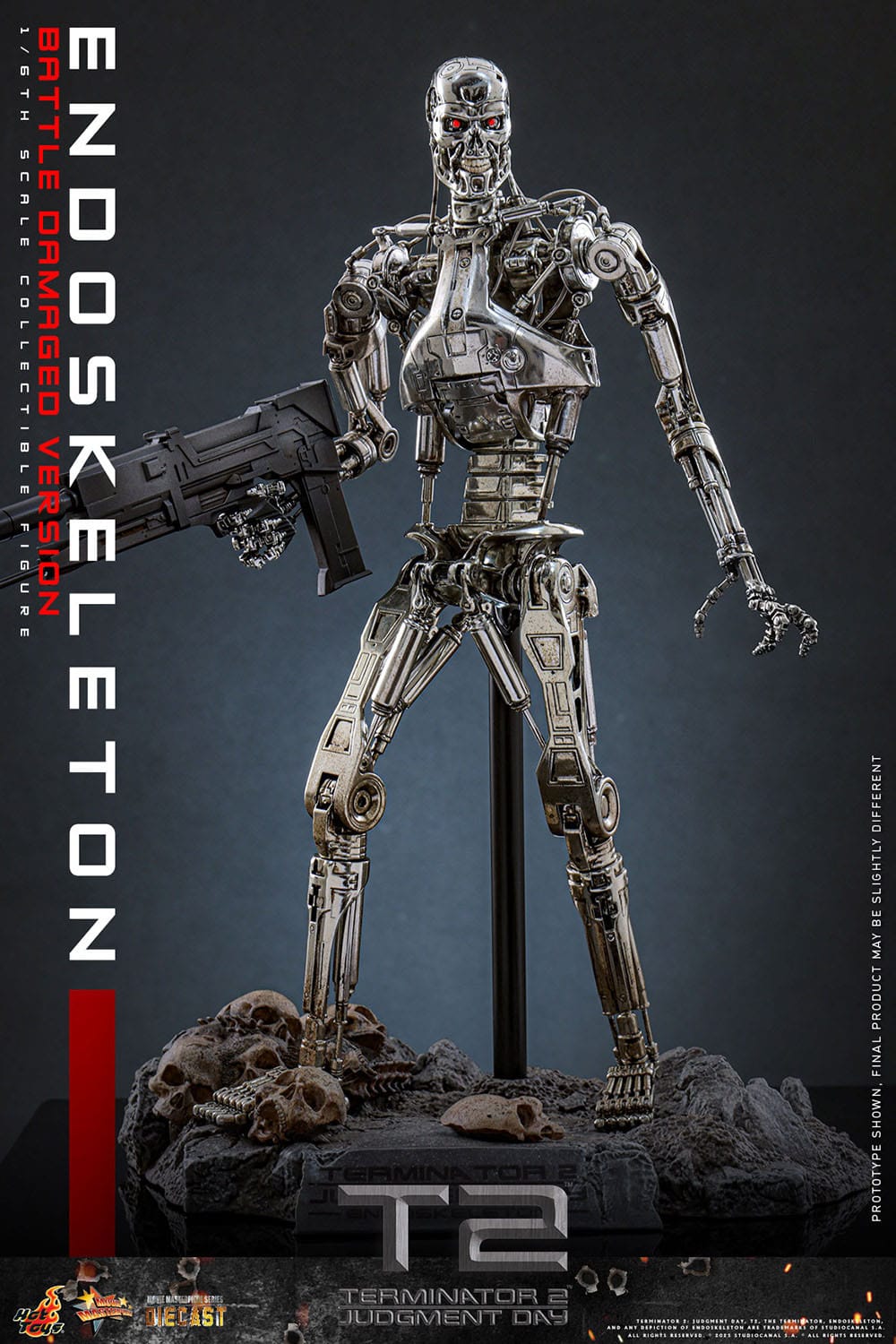 TERMINATOR ２shotgan Hot Toys Terminator 2: Judgement: Endoskeleton (Battle Damaged Ver