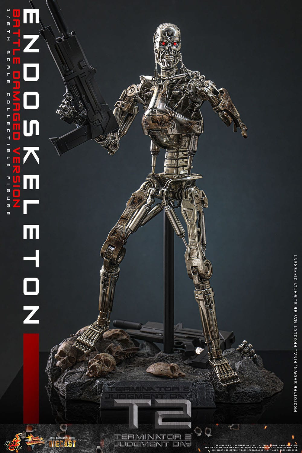 TERMINATOR ２shotgan Hot Toys Terminator 2: Judgement: Endoskeleton (Battle Damaged Ver