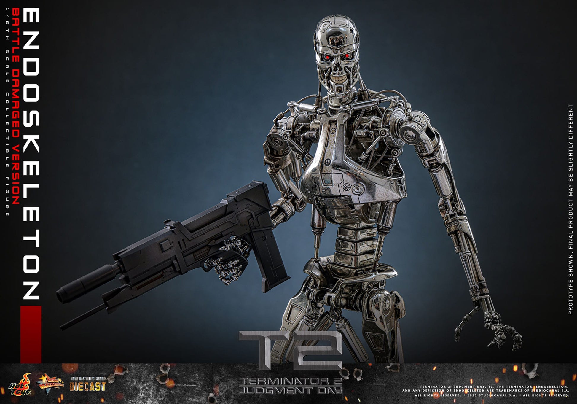 Terminator 2: Judgement: Endoskeleton (Battle Damaged Ver.): 1/6th Scale Action Figure - Hot Toys Action Figure