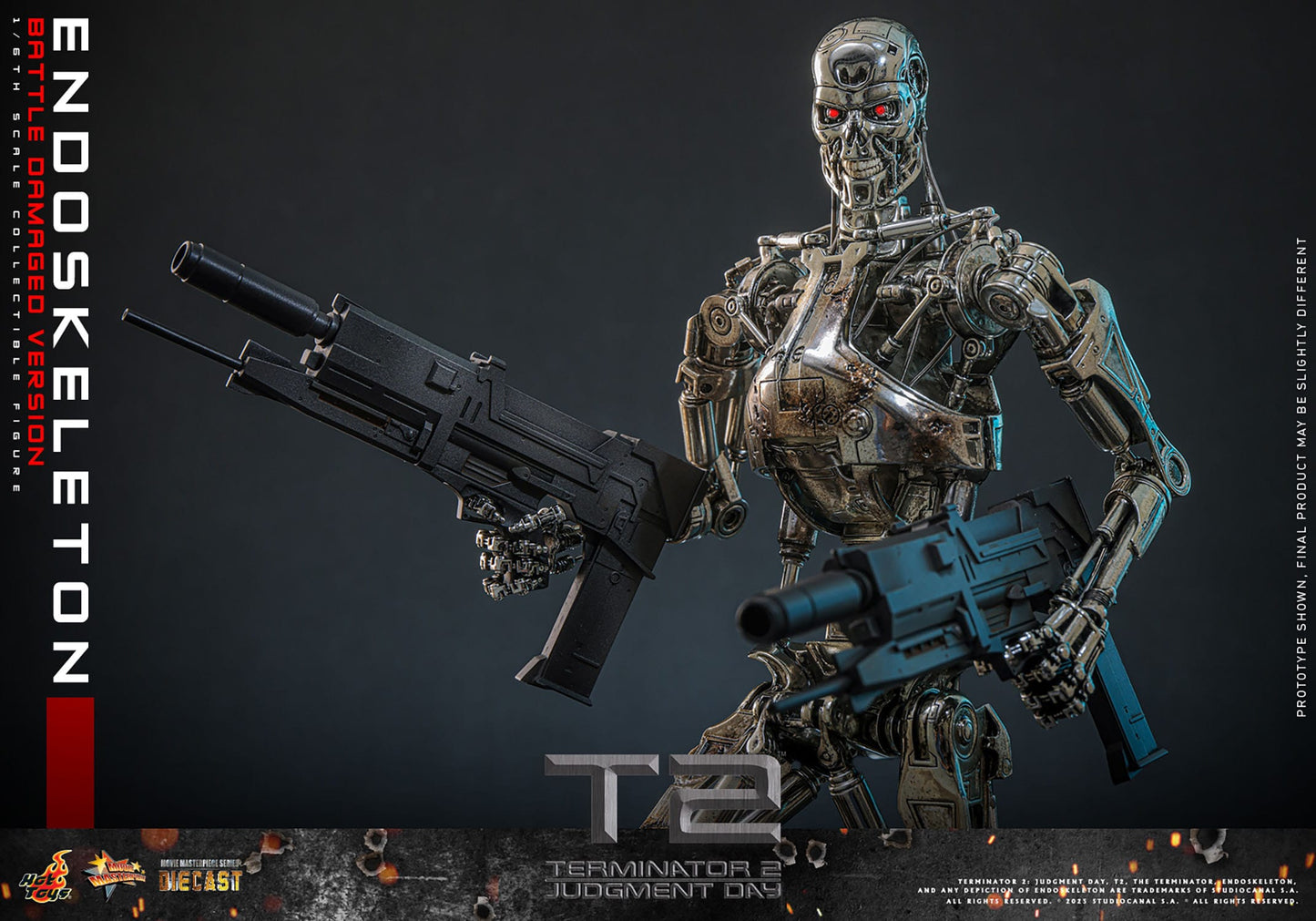 Terminator 2: Judgement: Endoskeleton (Battle Damaged Ver.): 1/6th Scale Action Figure - Hot Toys Action Figure