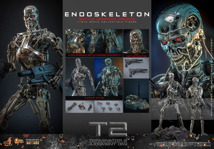 Terminator 2: Judgement: Endoskeleton (Battle Damaged Ver.): 1/6th Scale Action Figure - Hot Toys Action Figure