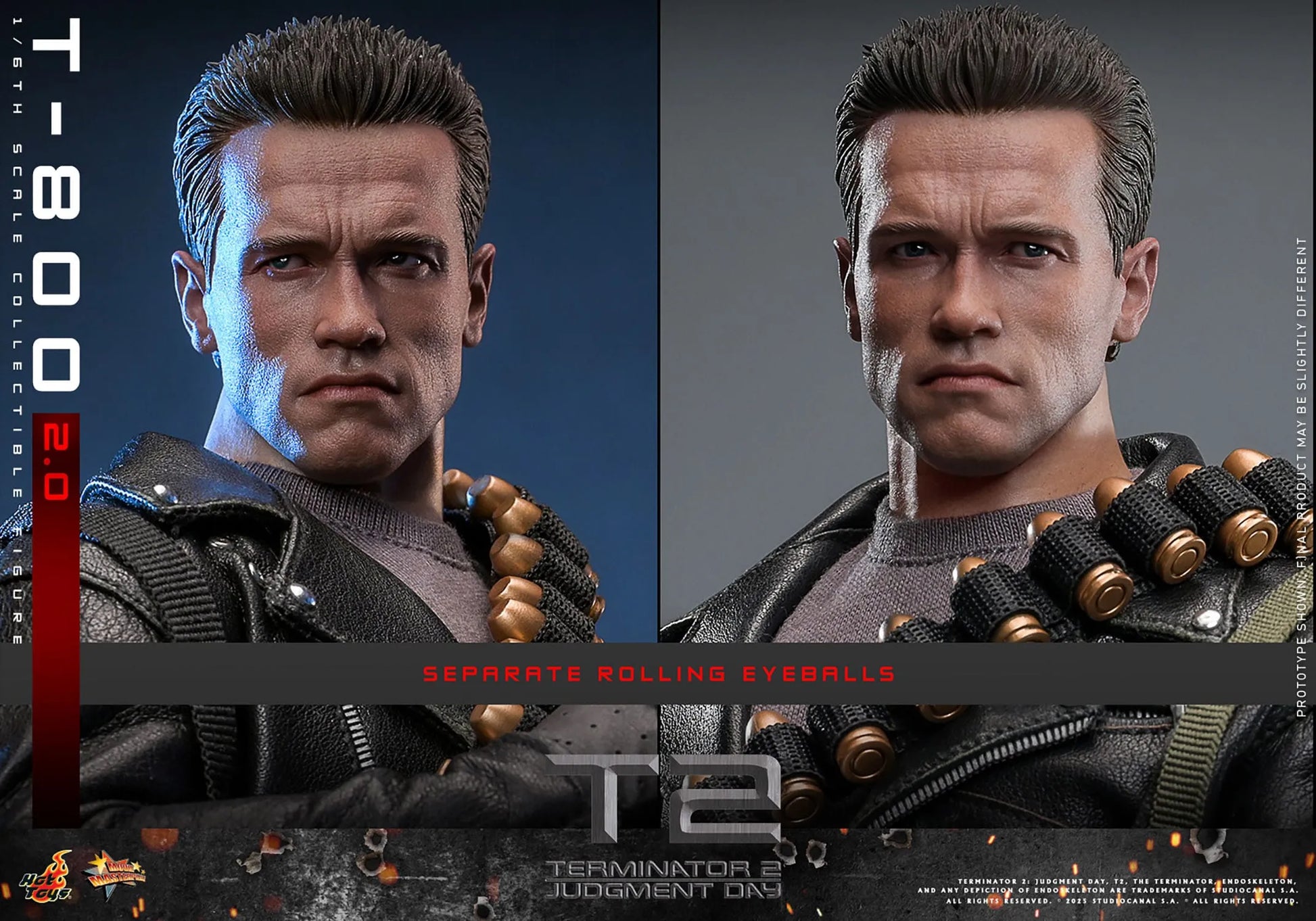 Terminator 2: T-800 Version 2.0: MMS795: 1/6th - Hot Toys Action Figures