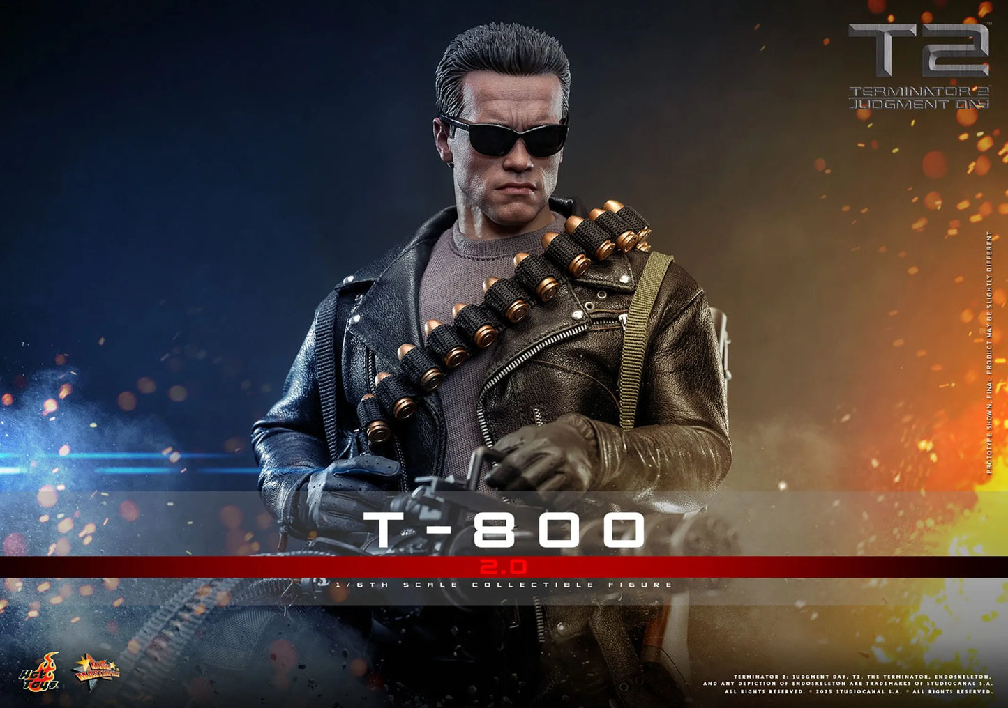 Terminator 2: T-800 Version 2.0: MMS795: 1/6th - Hot Toys Action Figures