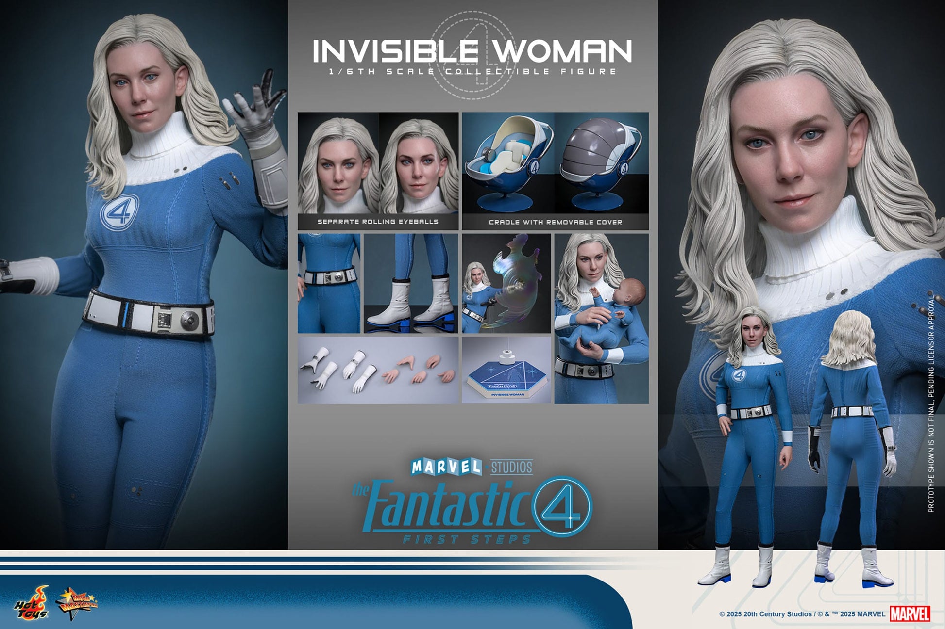 The Fantastic Four: First Steps: Invisible Woman: 1/6th - Hot Toys Action Figures