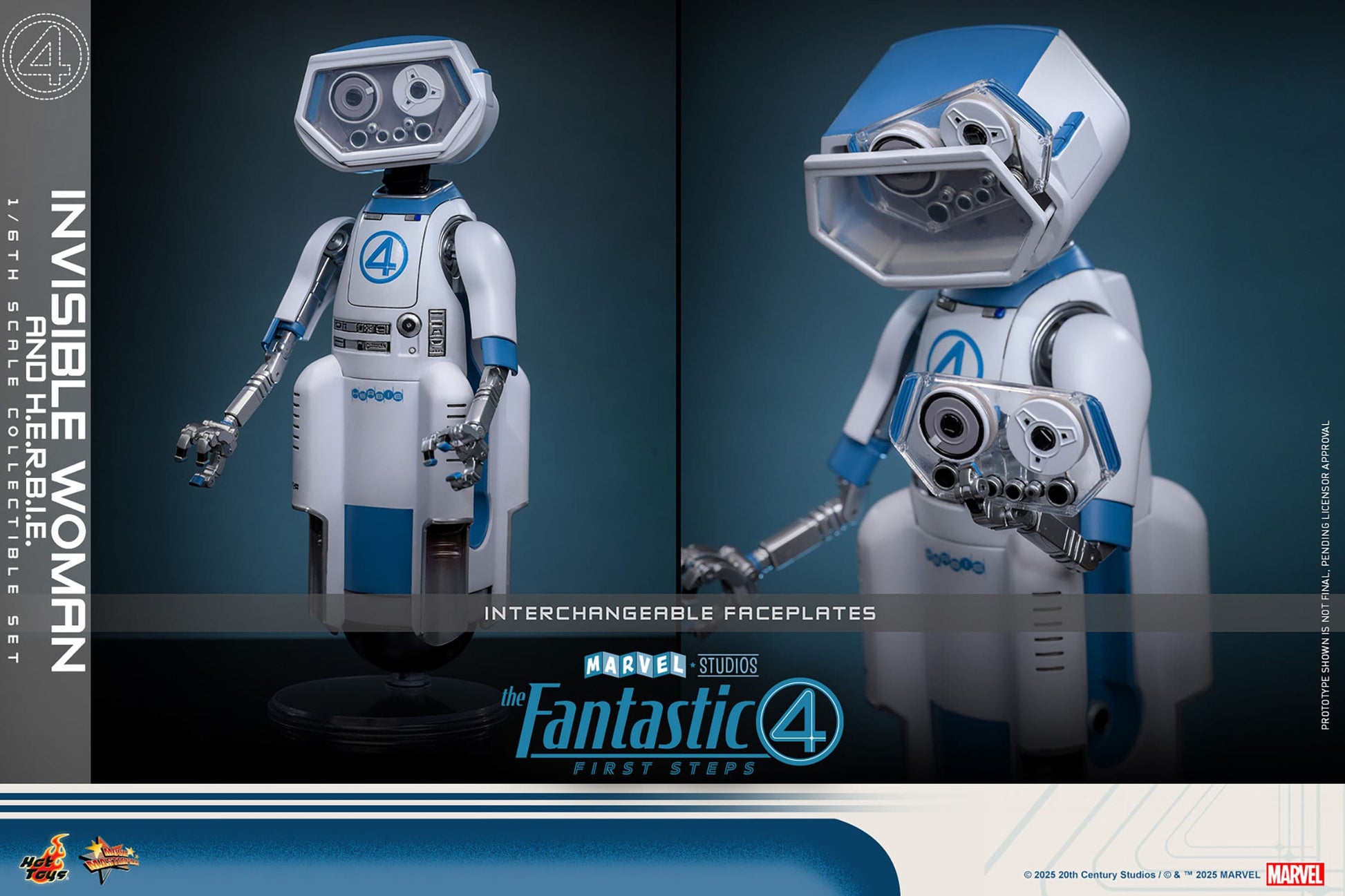 The Fantastic Four: First Steps: Invisible Woman & H.E.R.B.I.E: 1/6th - Hot Toys Action Figures