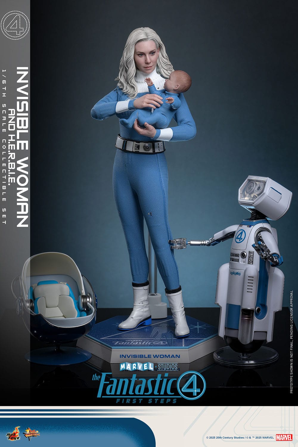 The Fantastic Four: First Steps: Invisible Woman & H.E.R.B.I.E: 1/6th - Hot Toys Action Figures