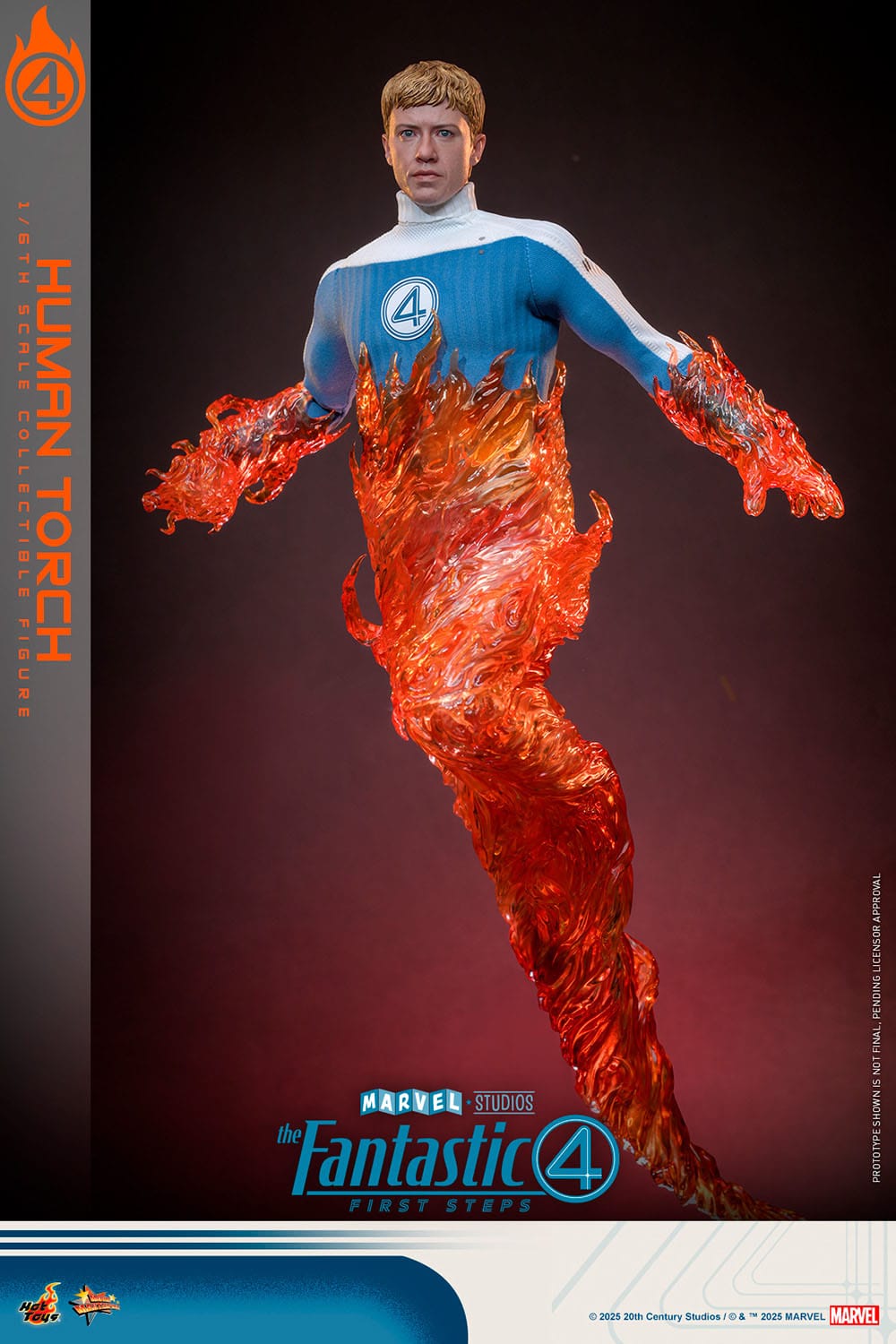 The Fantastic Four: First Steps: Johnny Storm "Human Torch": 1/6th - Hot Toys Action Figures