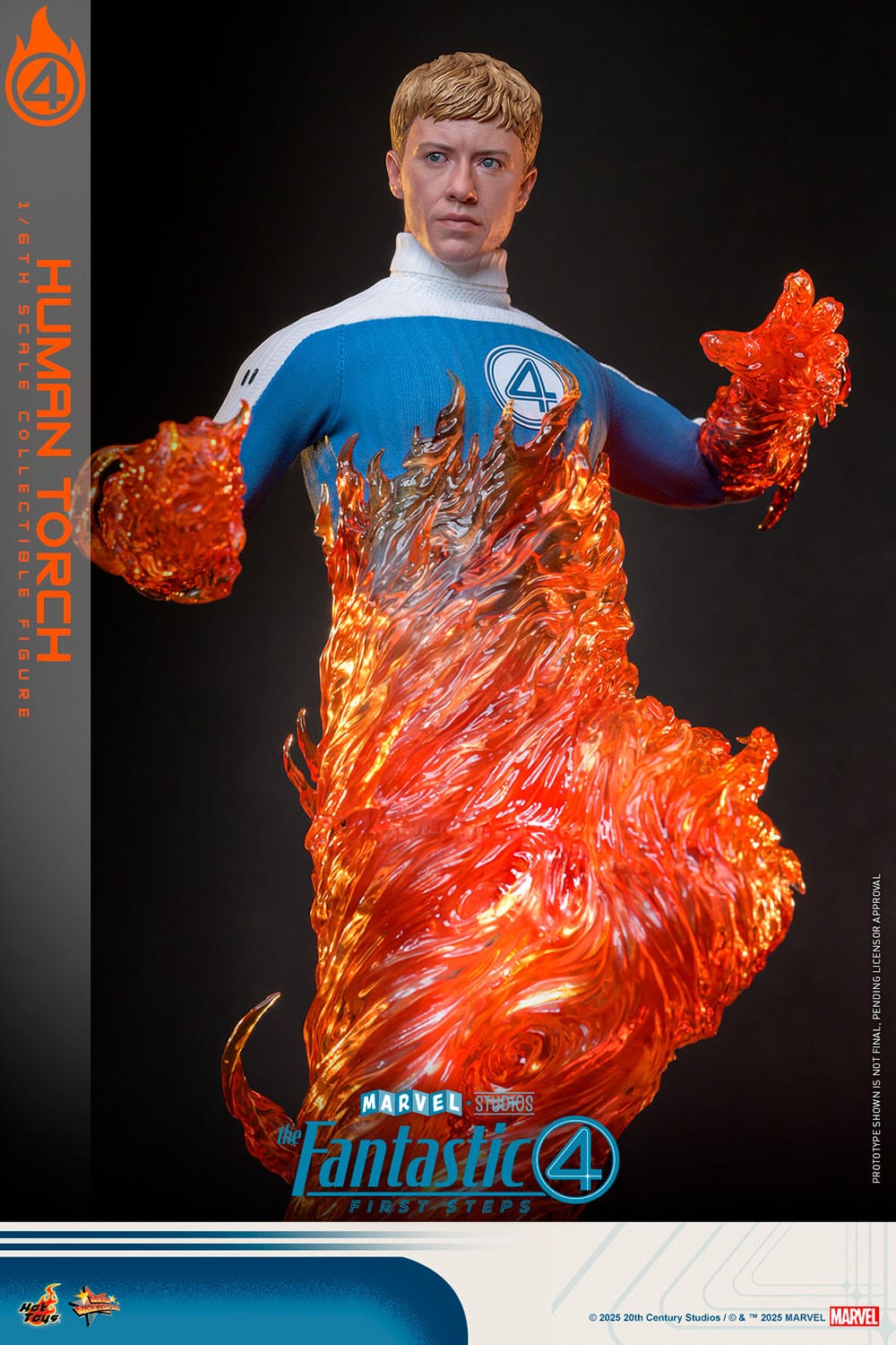 The Fantastic Four: First Steps: Johnny Storm "Human Torch": 1/6th Scale Action Figure - Hot Toys Action Figure