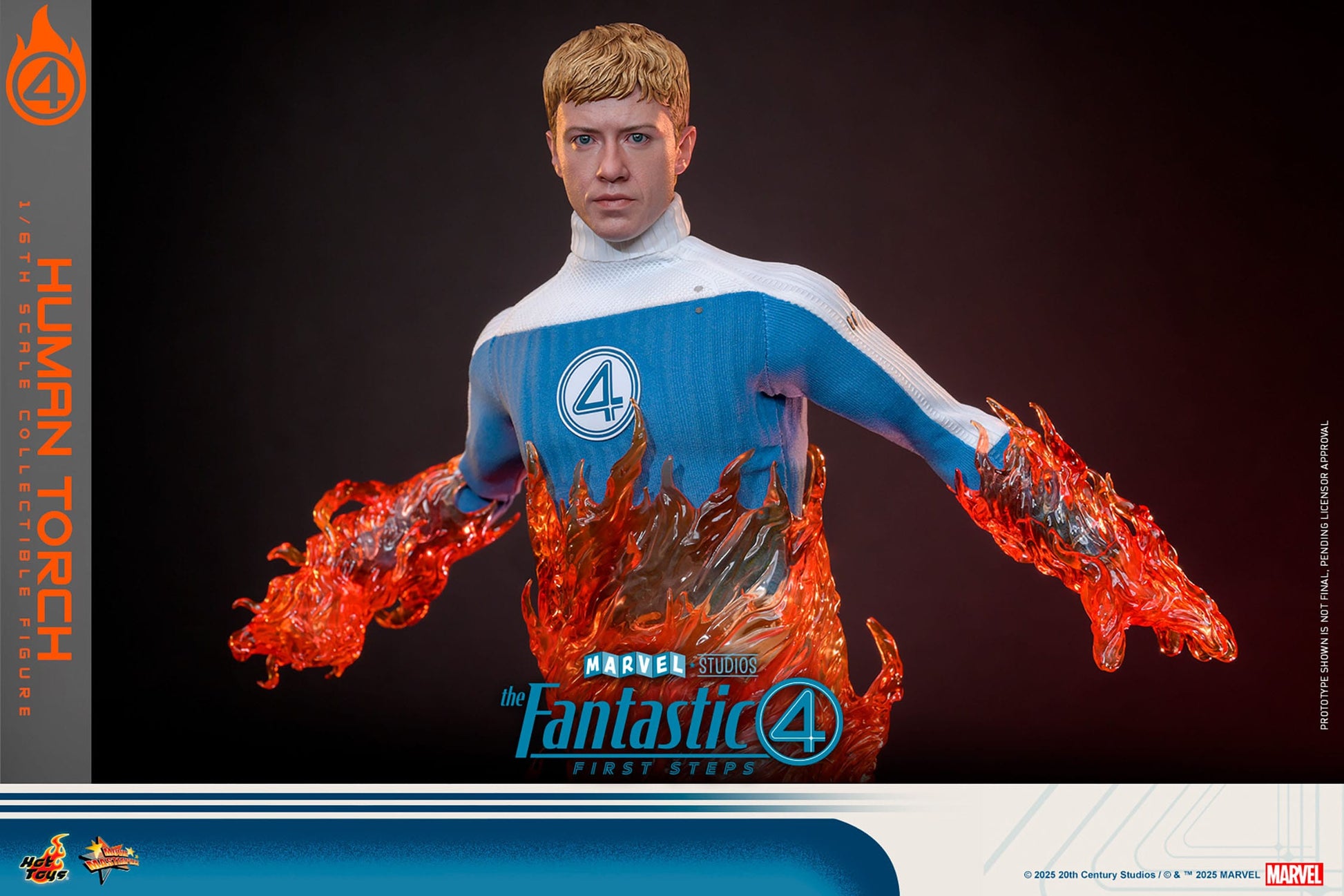 The Fantastic Four: First Steps: Johnny Storm "Human Torch": 1/6th Scale Action Figure - Hot Toys Action Figure