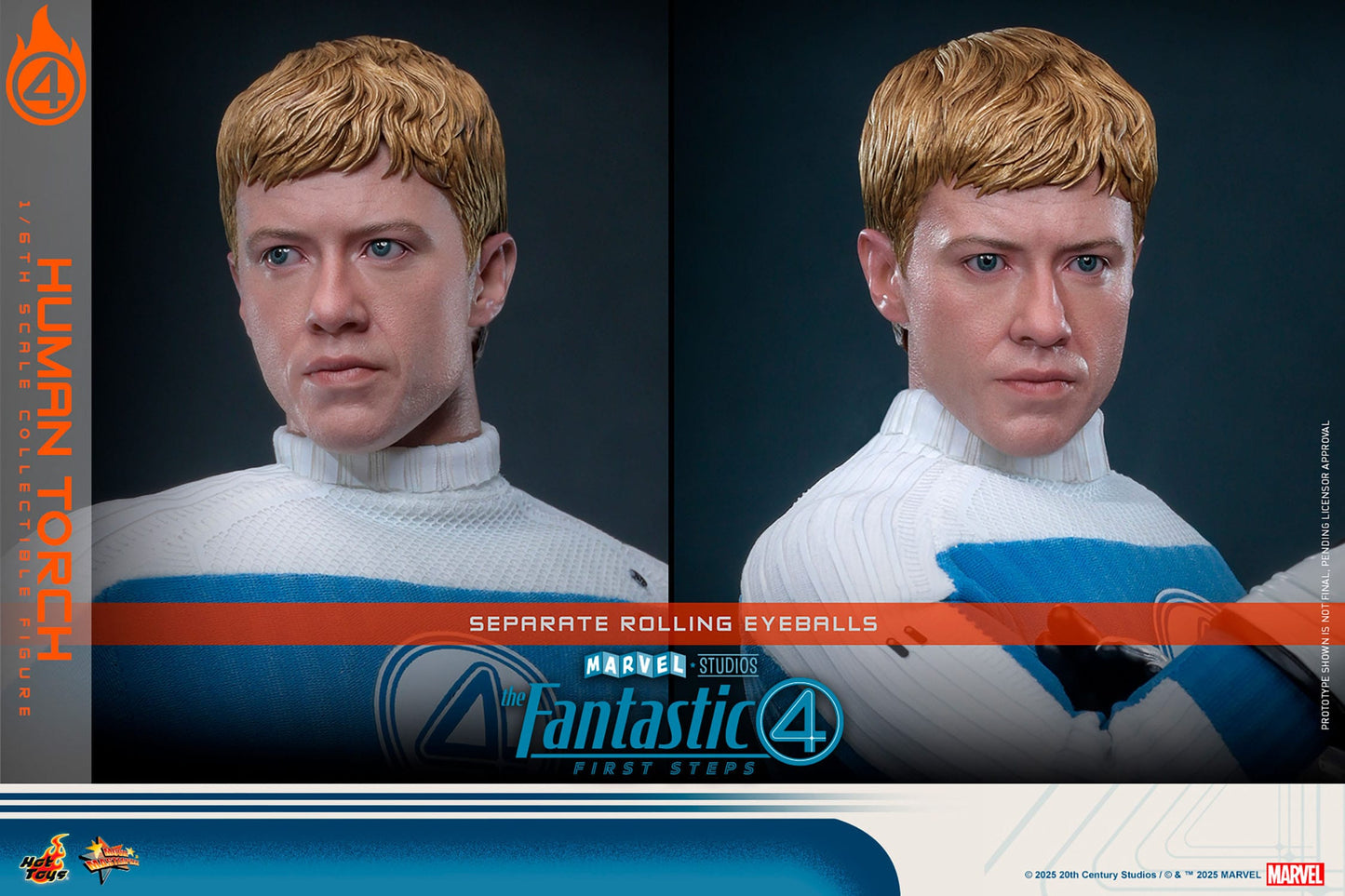 The Fantastic Four: First Steps: Johnny Storm "Human Torch": 1/6th Scale Action Figure - Hot Toys Action Figure