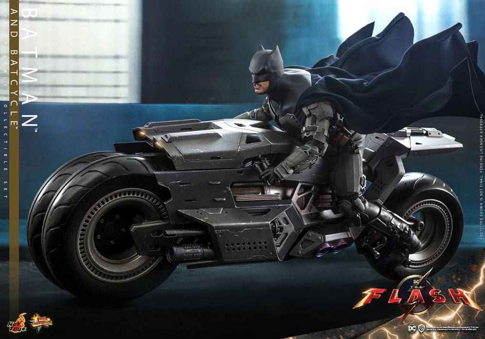 The Flash Movie Masterpiece Action Figure wih Vehicle 1/6 Batman & Batcycle Set 30 cm - Hot Toys Action Figures