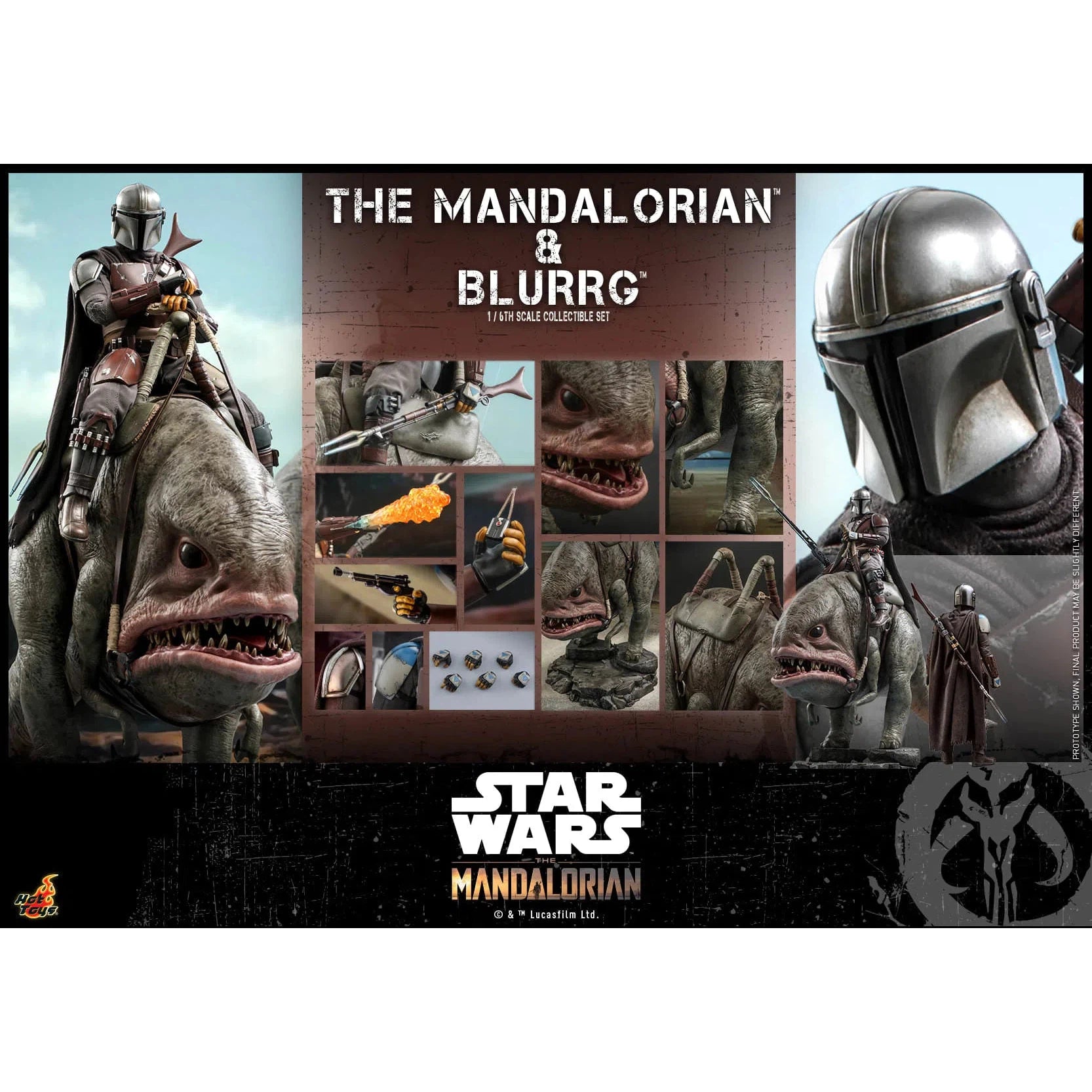 The Mandalorian & Blurrg Set: TMS046: The Mandalorian: Star Wars Hot Toys