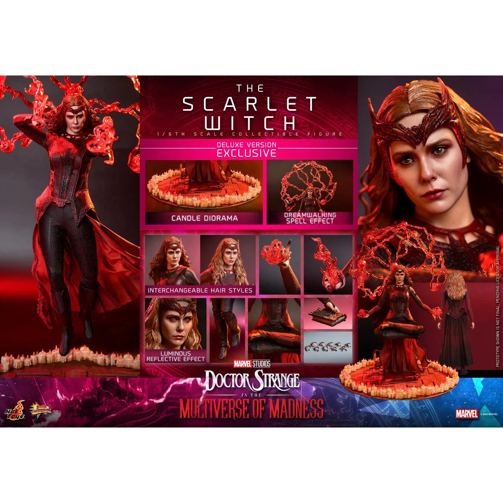 Hot Toys The Scarlet Witch: Deluxe: Multiverse Of Madness: Marvel Hot Toys The Scarlet Witch: Deluxe: Multiverse Of Madness: Marvel