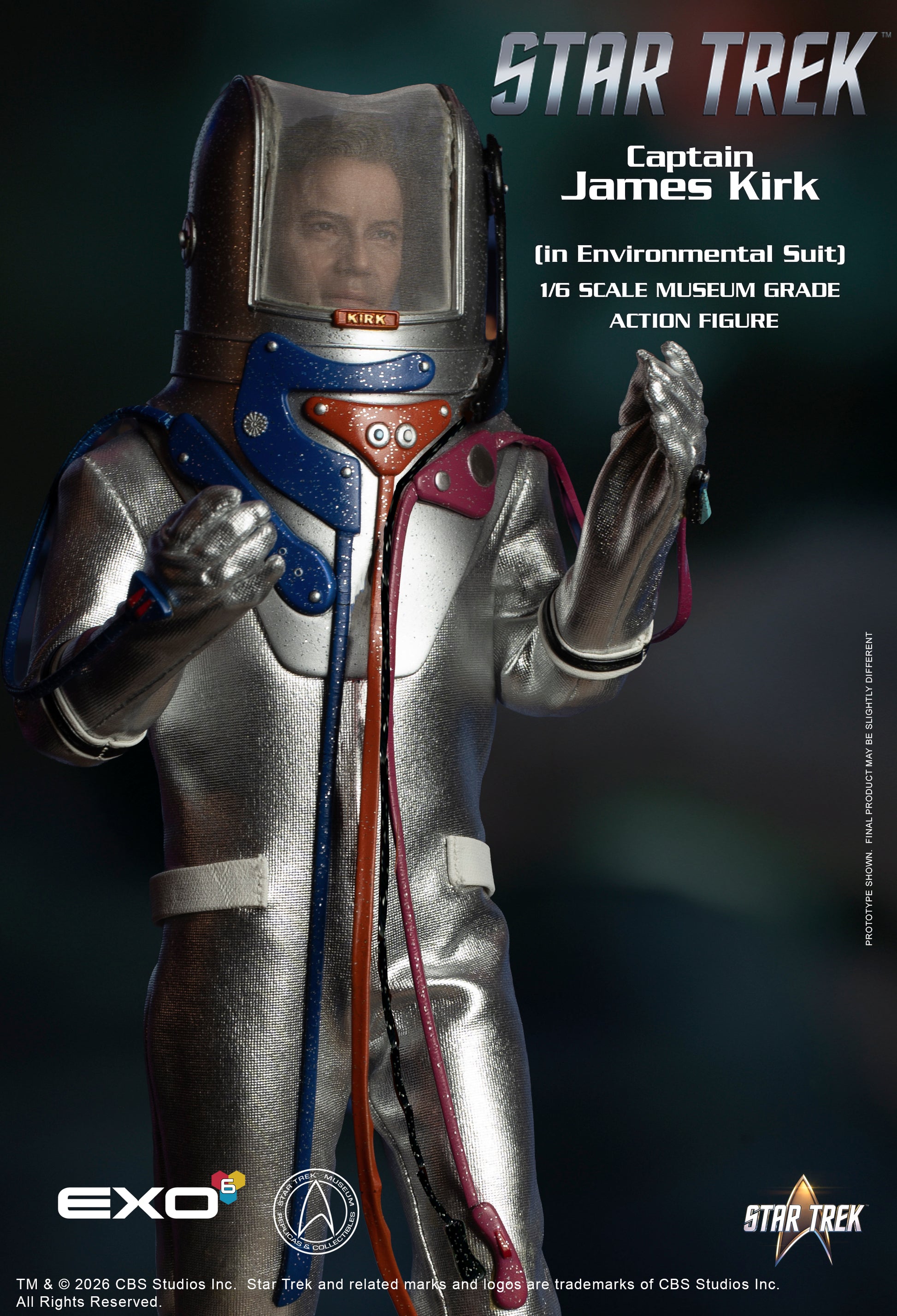 Star Trek: The Original Series Captain James T. Kirk (Environmental Spacesuit) 1/6 Scale Action Figure - EXO-6 Action Figures
