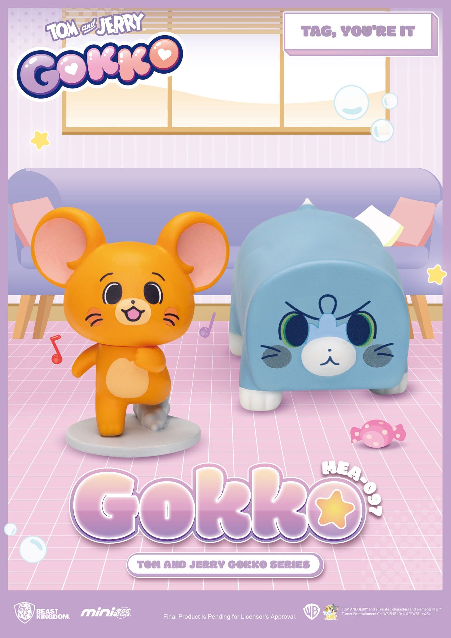 Tom and Jerry: Mini Egg Attack: Gokko Series: Box of 6 - Beast Kingdom Toys Blind Boxes, Mini Figures & Capsule Toys