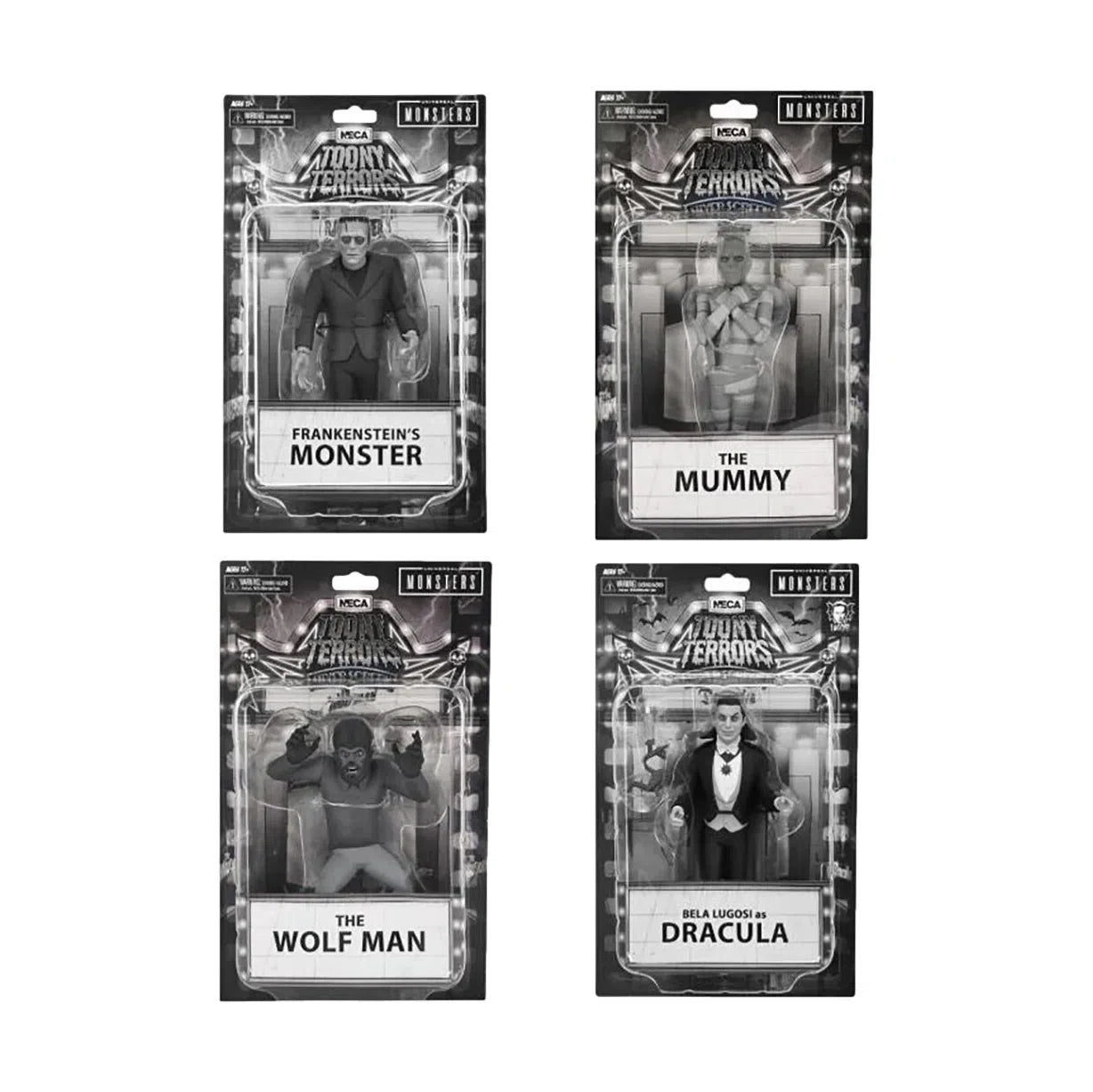 Universal Monsters: Toony Terrors: Silver Screen Edition: Series 10: Set Of 4: Neca Neca