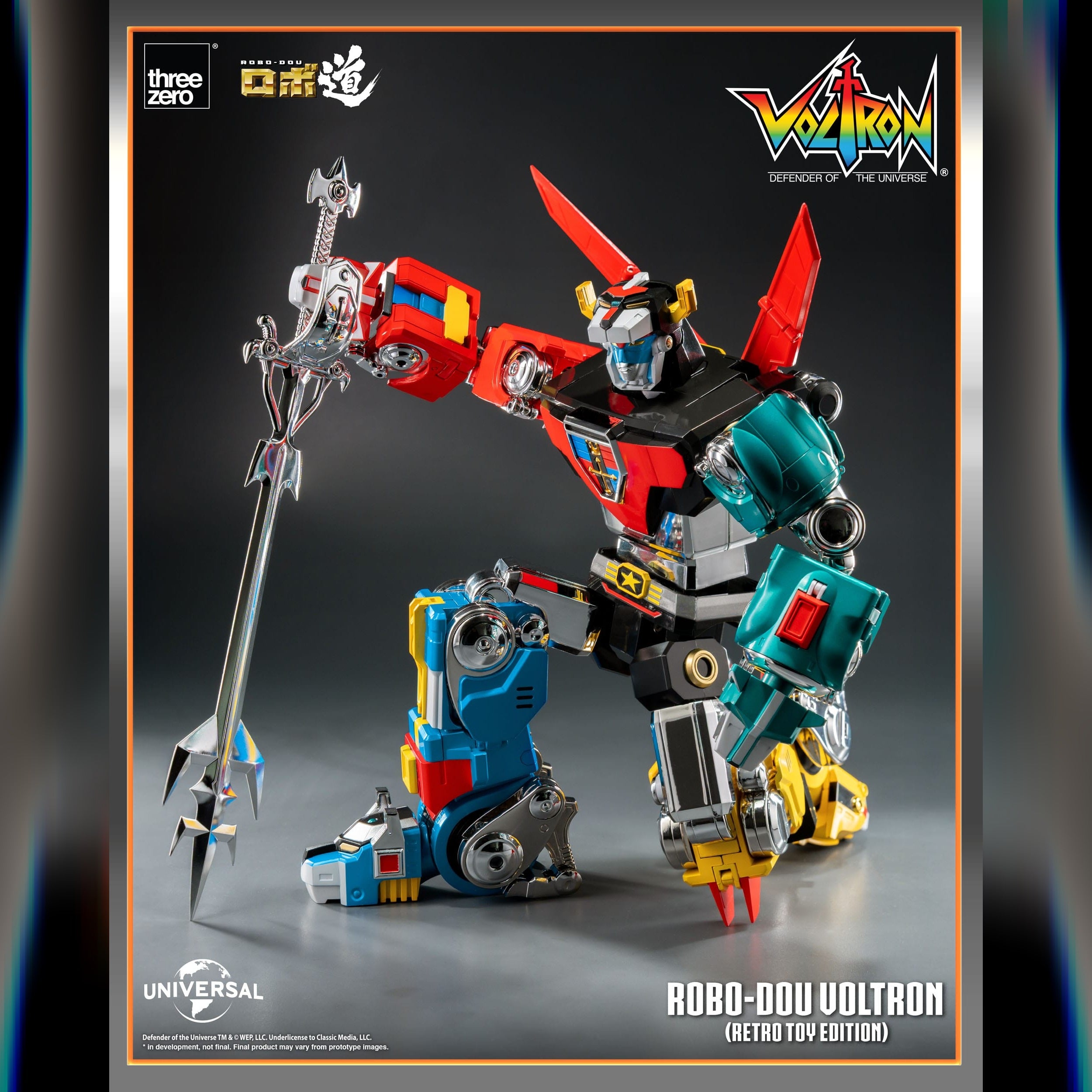 Voltron: Defender Of The Universe: ROBO-DOU Voltron (Retro Toy Edition): Action Figure ThreeZero