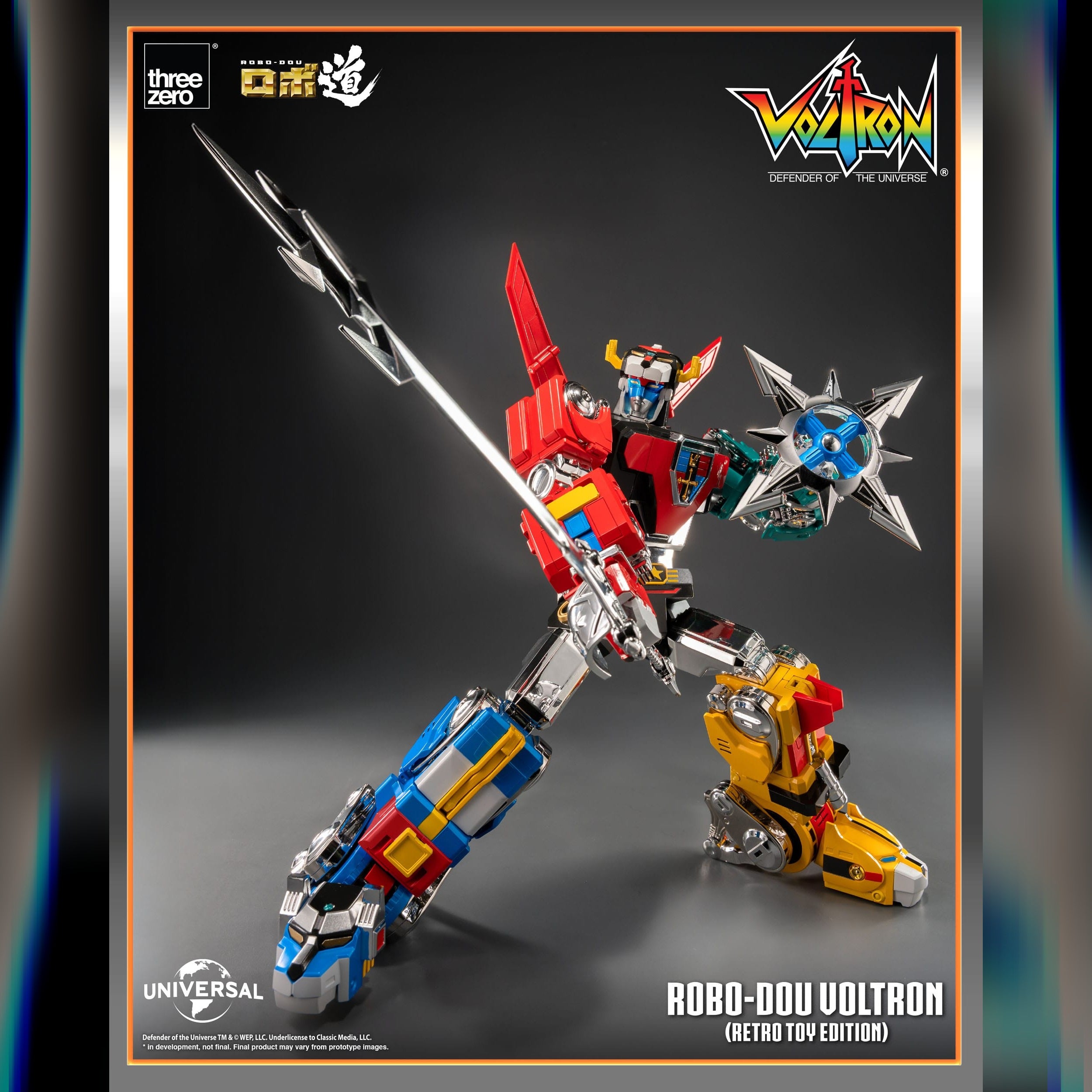 Voltron: Defender Of The Universe: ROBO-DOU Voltron (Retro Toy Edition): Action Figure ThreeZero
