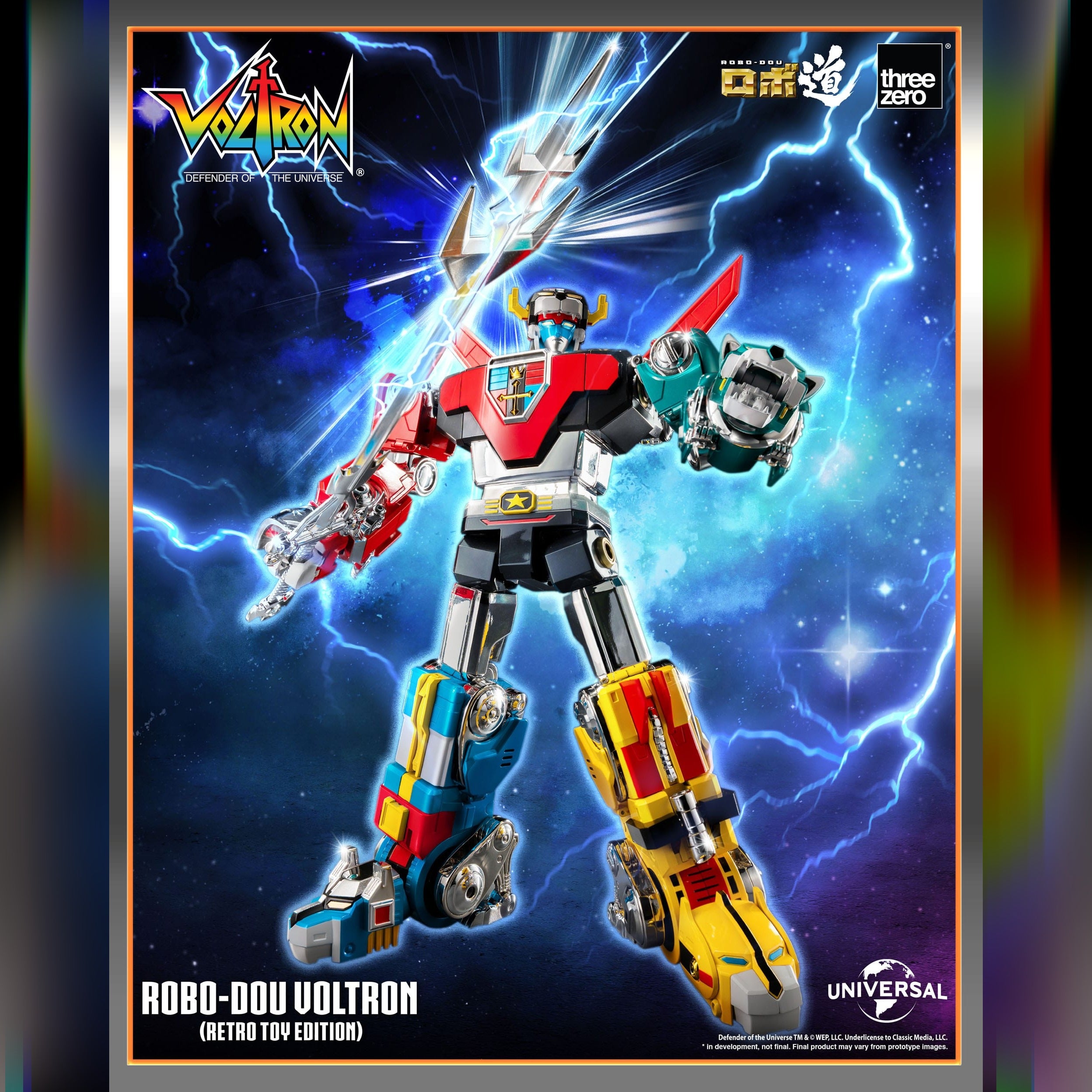 Voltron: Defender Of The Universe: ROBO-DOU Voltron (Retro Toy Edition): Action Figure ThreeZero