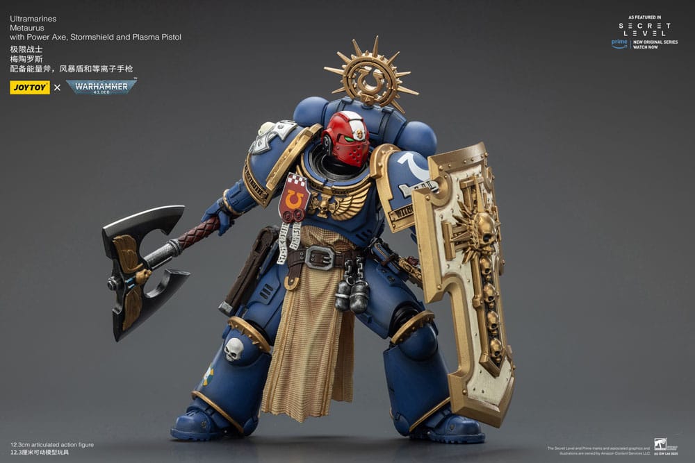Warhammer 40,000 Action Figure Ultramarines Metaurus with Power Axe, Stormshield and Plasma Pistol 13 cm - Joy Toy Action Figures