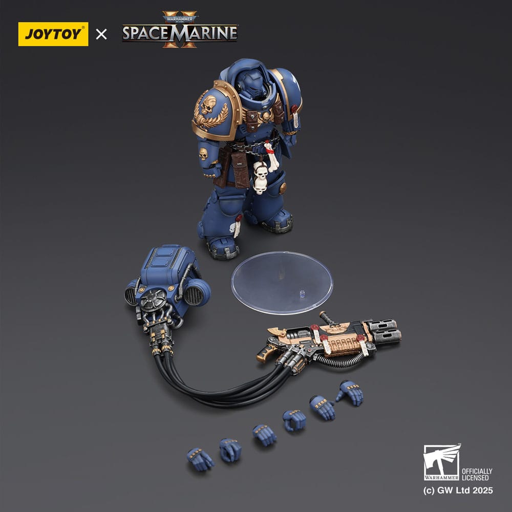 Warhammer 40,000: Space Marine 2 Action Figure Ultramarines Heavy Artificer Armor with Relic Multi-Melta - Joy Toy Action Figures