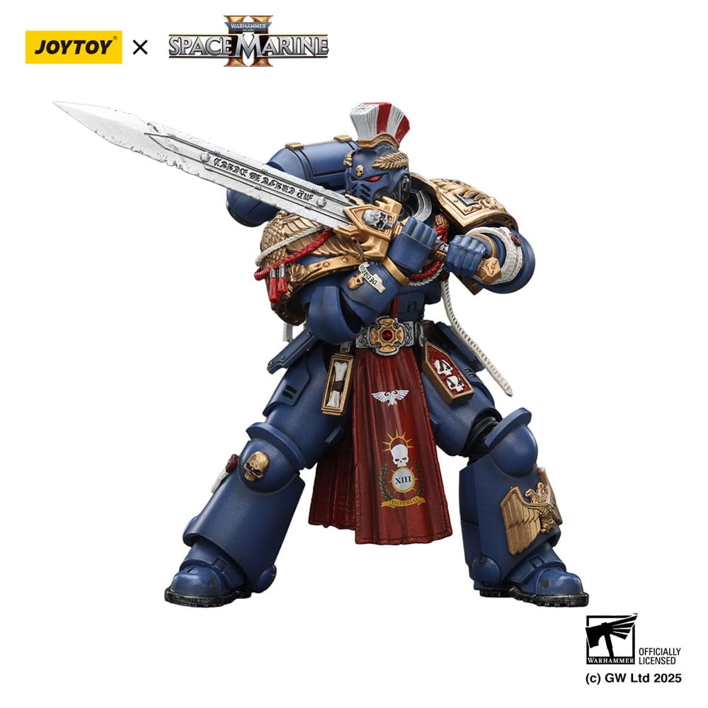 Warhammer 40,000: Space Marine 2 Action Figure Ultramarines Relic Primus Armour with Plasma Pistol and Combat Blade - Joy Toy Action Figures