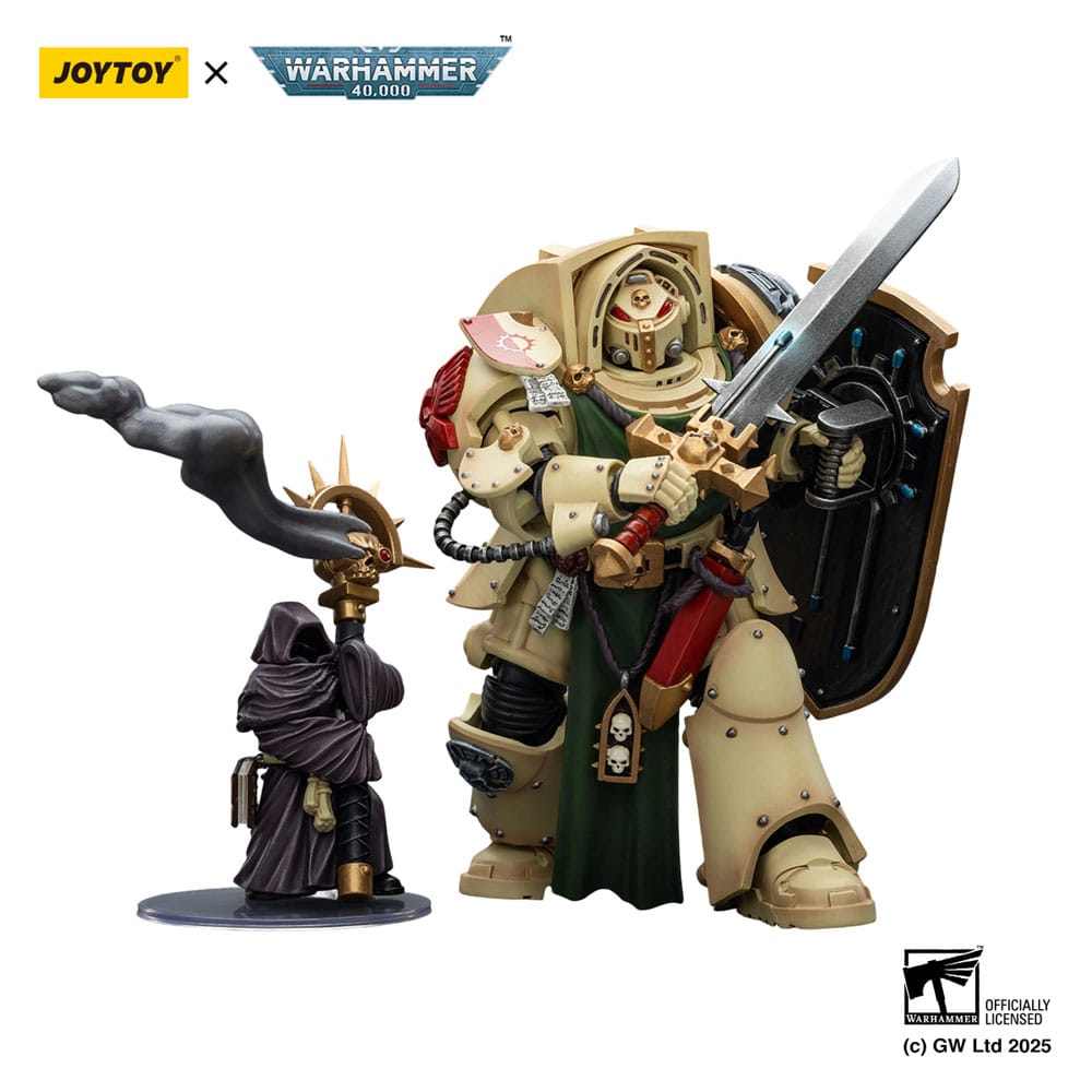 Warhammer 40k: Dark Angels Deathwing Knight 2 with Power Sword, Storm Shield, and Watcher in the Dark: Action Figure - Joy Toy Action Figure