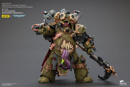 Warhammer 40k: Death Guard: Deathshroud Terminator Champion with Manreaper and Plaguespurter Gauntlets: Action Figure - Joy Toy Action Figures