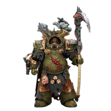 Warhammer 40k: Death Guard: Deathshroud Terminator (Ver. 1) with Manreaper and Plaguespurter Gauntlet: Action Figure - Joy Toy Action Figures