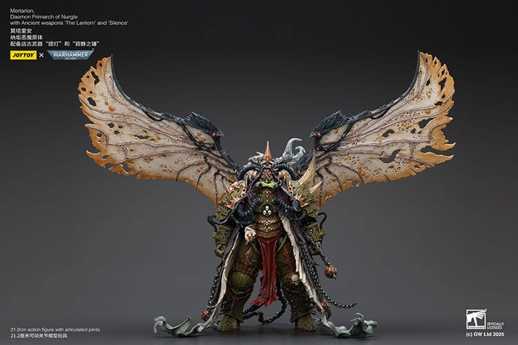 Warhammer 40k: Mortarion Daemon Primarch of Nurgle with Ancient weapons The Lantern and Silence: Action Figure - Joy Toy Action Figures
