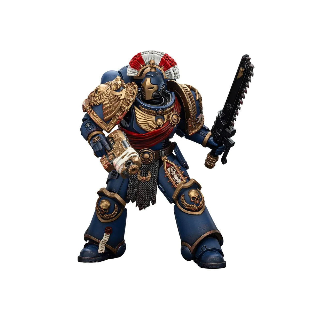 Warhammer 40k: Space Marine 2: Ultramarines: Secundus Armor with Artificer Bolt Rifle, Chainsword and Bolt Pistol: Action Figure - Joy Toy Action Figures