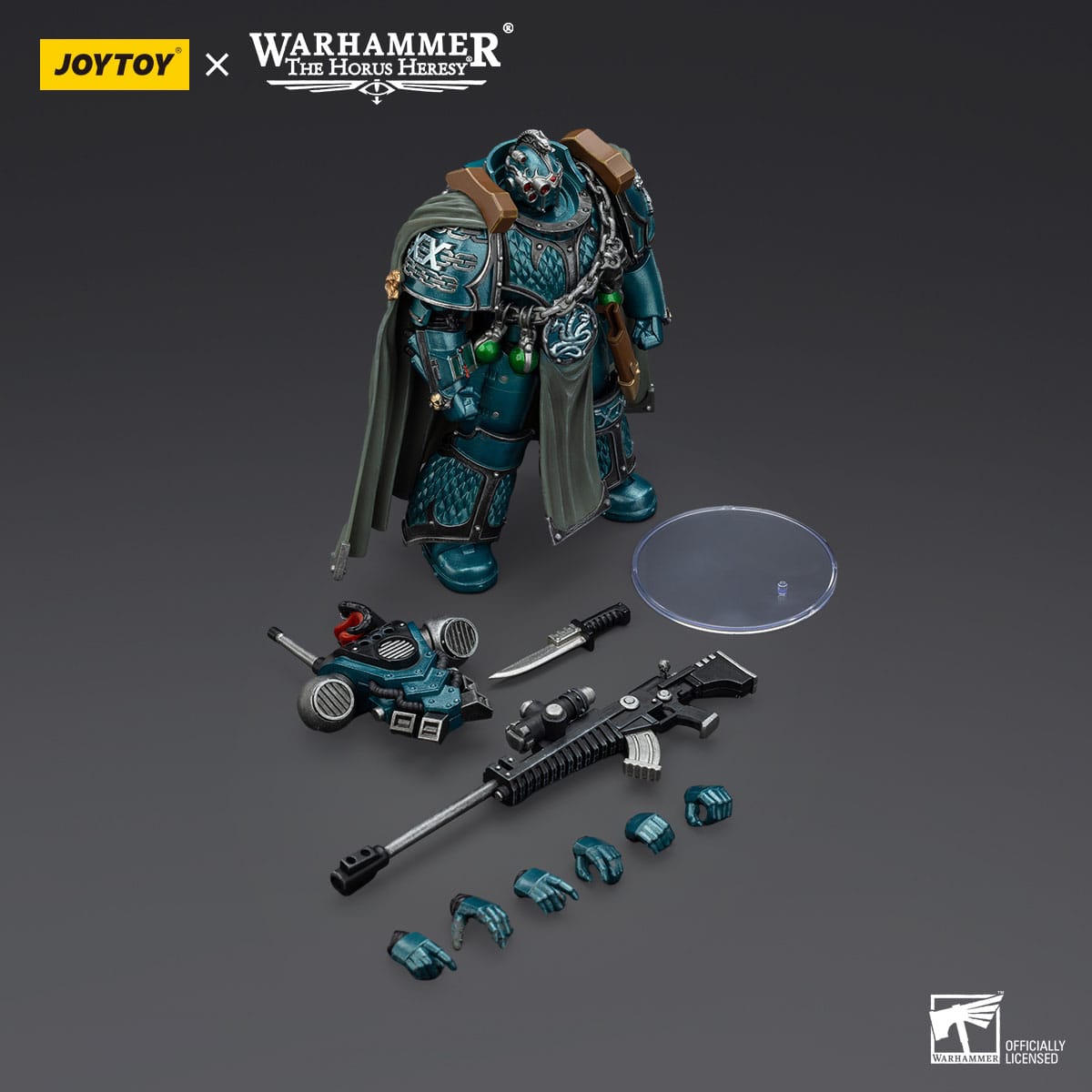 Warhammer: The Horus Heresy: Alpha Legion: Exodus: The One who is Many With Sniper Rifle And Power Daggere: Joy Toy by Joy Toy – Action Figure, [scale], UK stockist Planet Action Figures