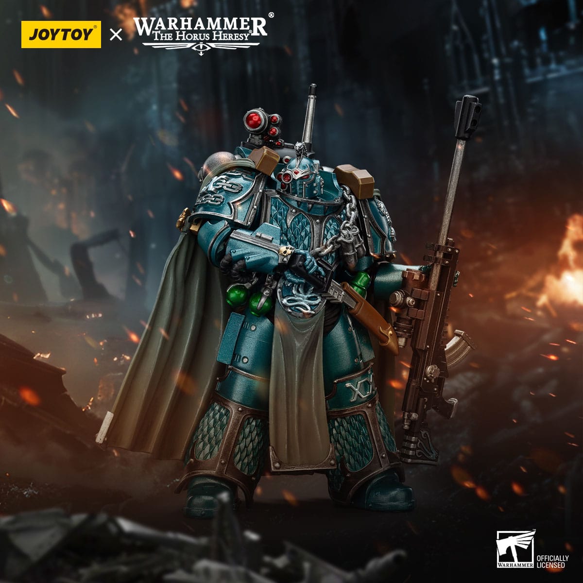 Warhammer: The Horus Heresy: Alpha Legion: Exodus: The One who is Many With Sniper Rifle And Power Daggere: Joy Toy by Joy Toy – Action Figure, [scale], UK stockist Planet Action Figures