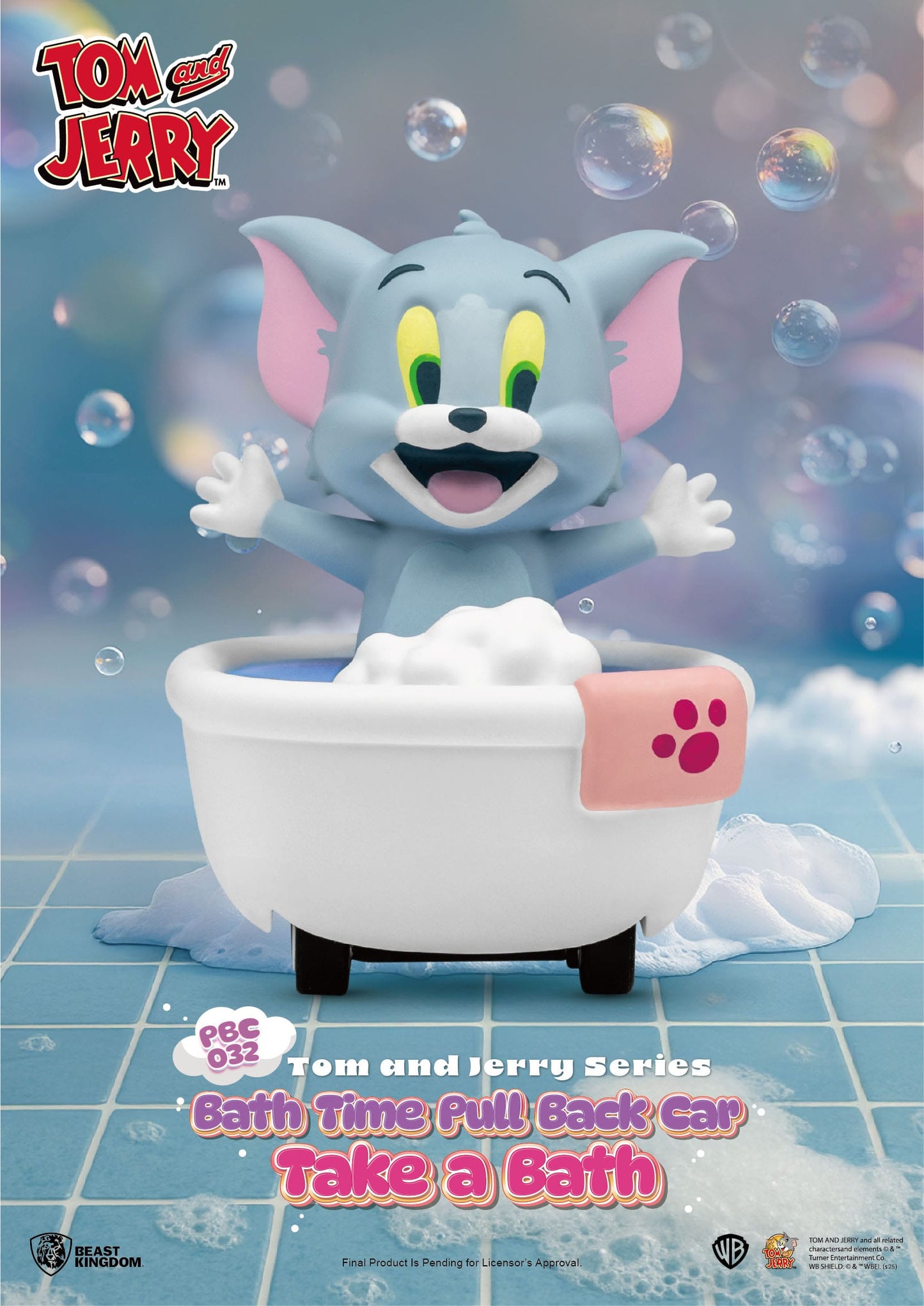 Tom and Jerry: Bath Time: Box of 6 Pull Back Cars