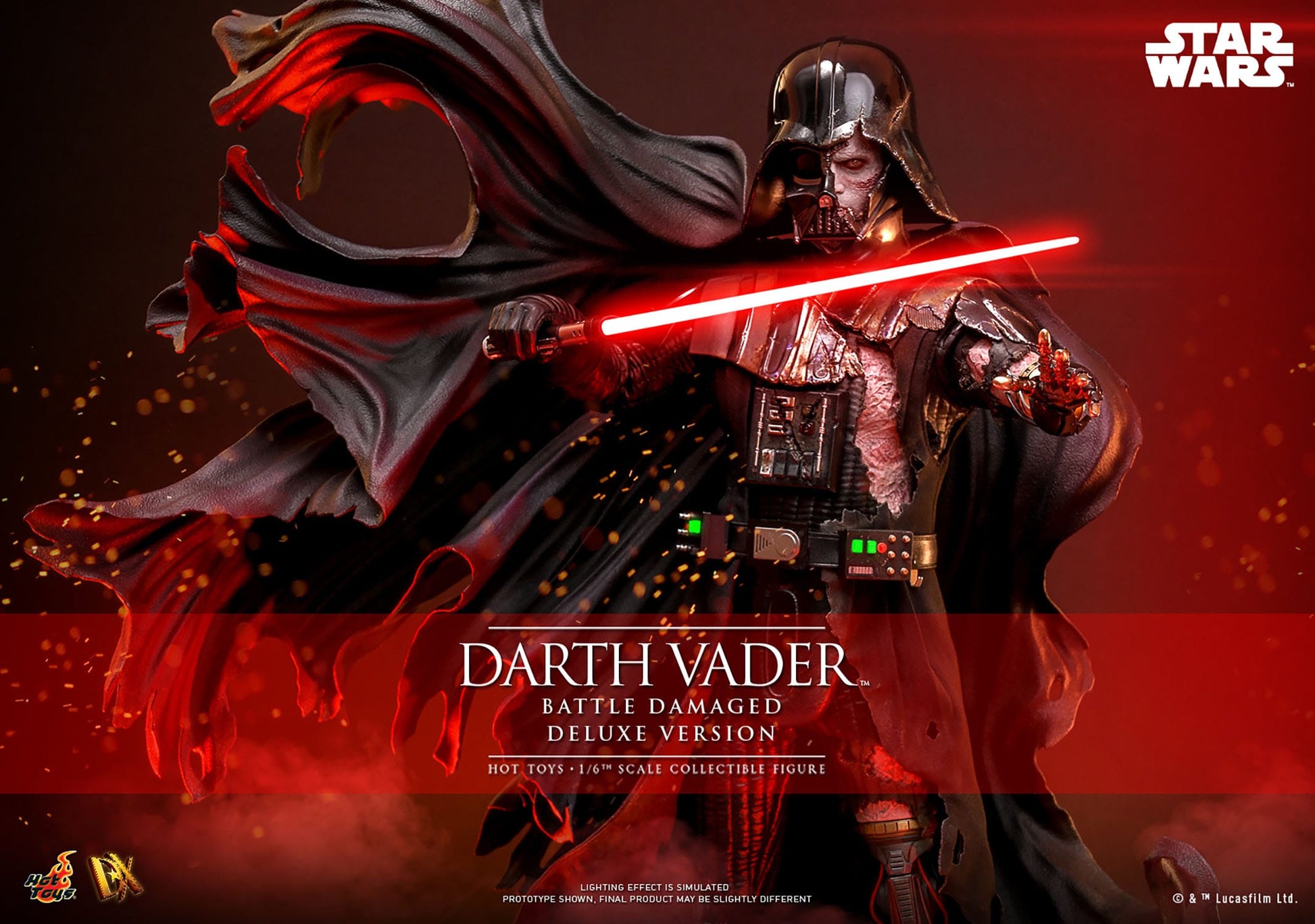 Star Wars DX45 Darth Vader (Battle Damaged) Deluxe 1/6th Scale Collectible Figure - Hot Toys Action Figures
