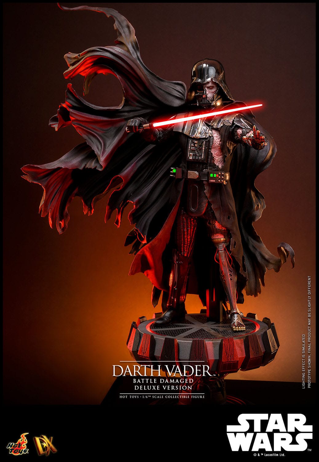 Star Wars DX45 Darth Vader (Battle Damaged) Deluxe 1/6th Scale Collectible Figure - Hot Toys Action Figures