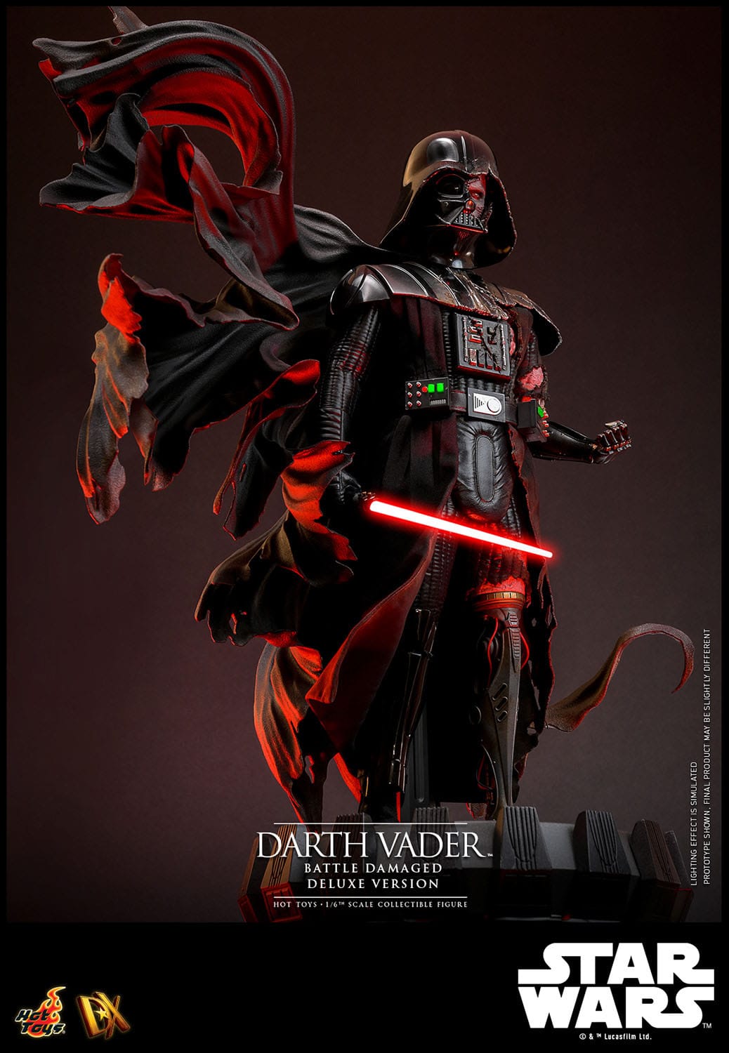 Star Wars DX45 Darth Vader (Battle Damaged) Deluxe 1/6th Scale Collectible Figure - Hot Toys Action Figures