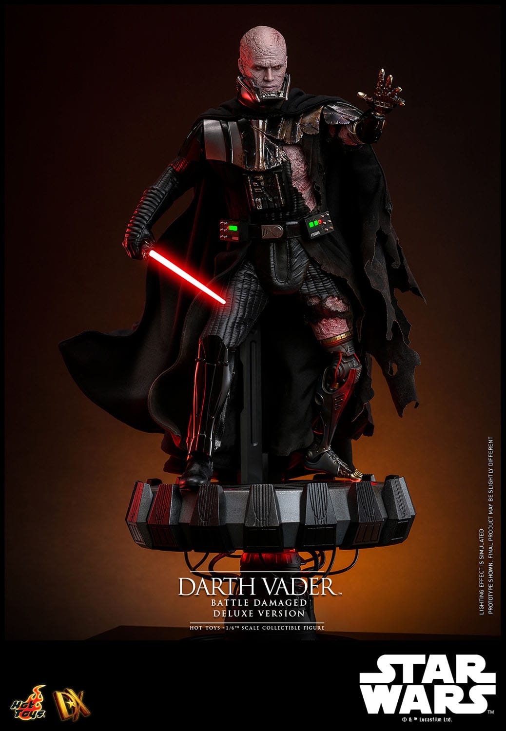 Star Wars DX45 Darth Vader (Battle Damaged) Deluxe 1/6th Scale Collectible Figure - Hot Toys Action Figures