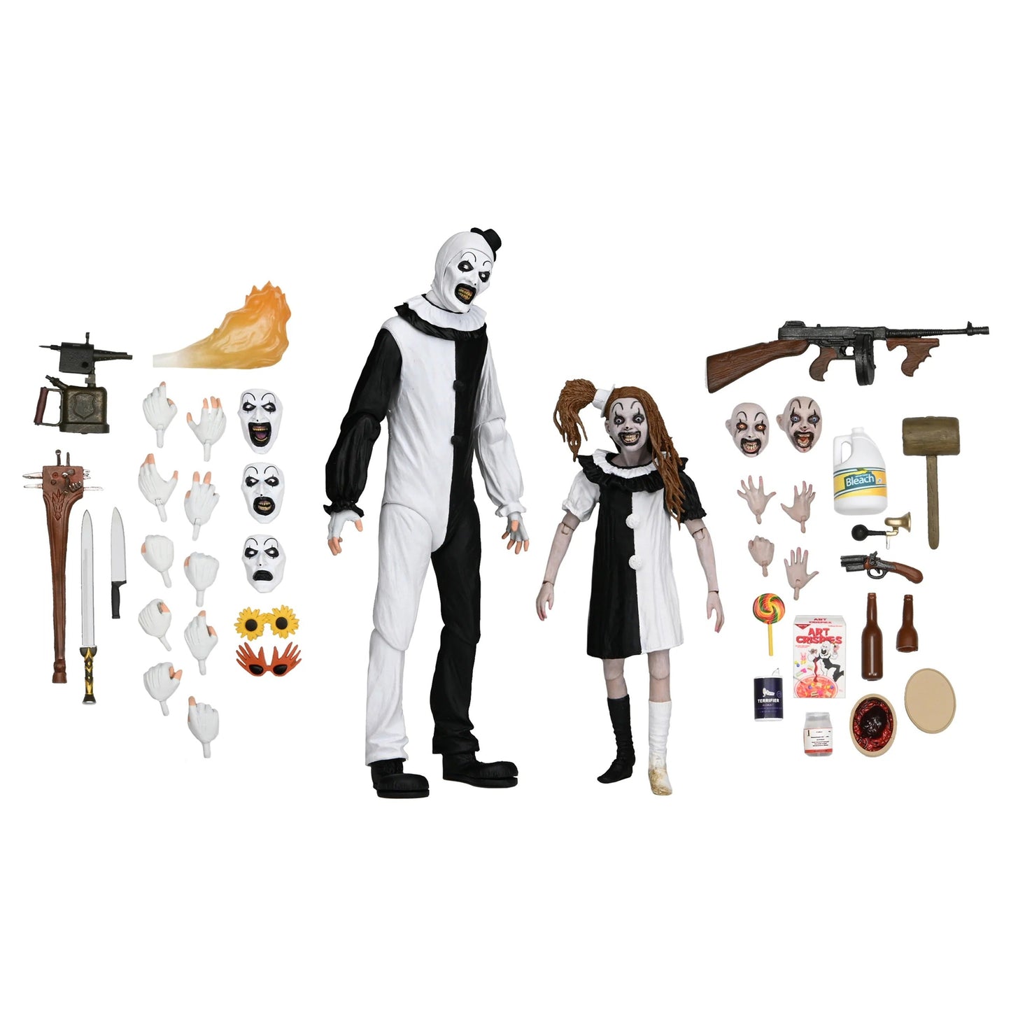 Terrifier 2: The Clown & Little Pale Girl: Ultimate 7 Inch: Action Figure 2-Pack - Neca Action Figures